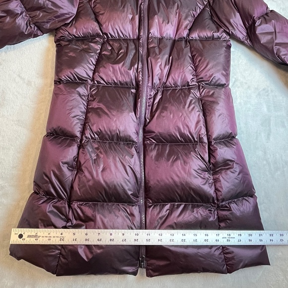 Eddie Bauer Luna Peak Down Puffer Parka Jacket Coat w/ Hood Eggplant Plum sz M - Picture 13 of 16
